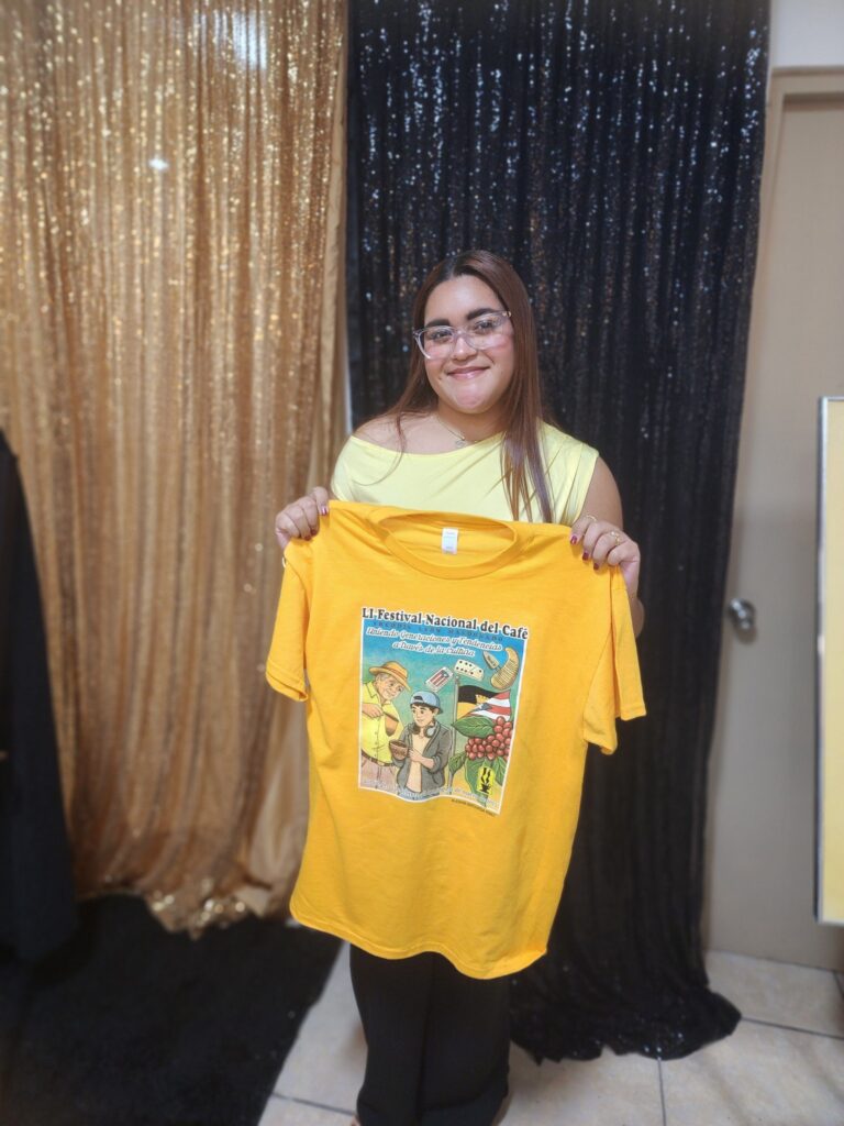 Artista de la camiseta para el festival del café